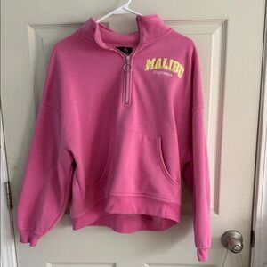 Pink Malibu Half-Zip Women's Sweater
